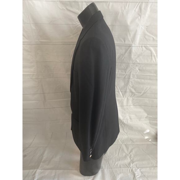 Burberry Blue Label Wool Black Single Breasted Jacket Gold Burberry Buttons 44L - Picture 3 of 7